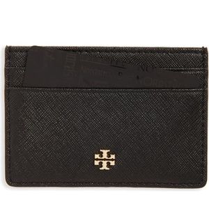 Tory Burch Black Leather Card Holder